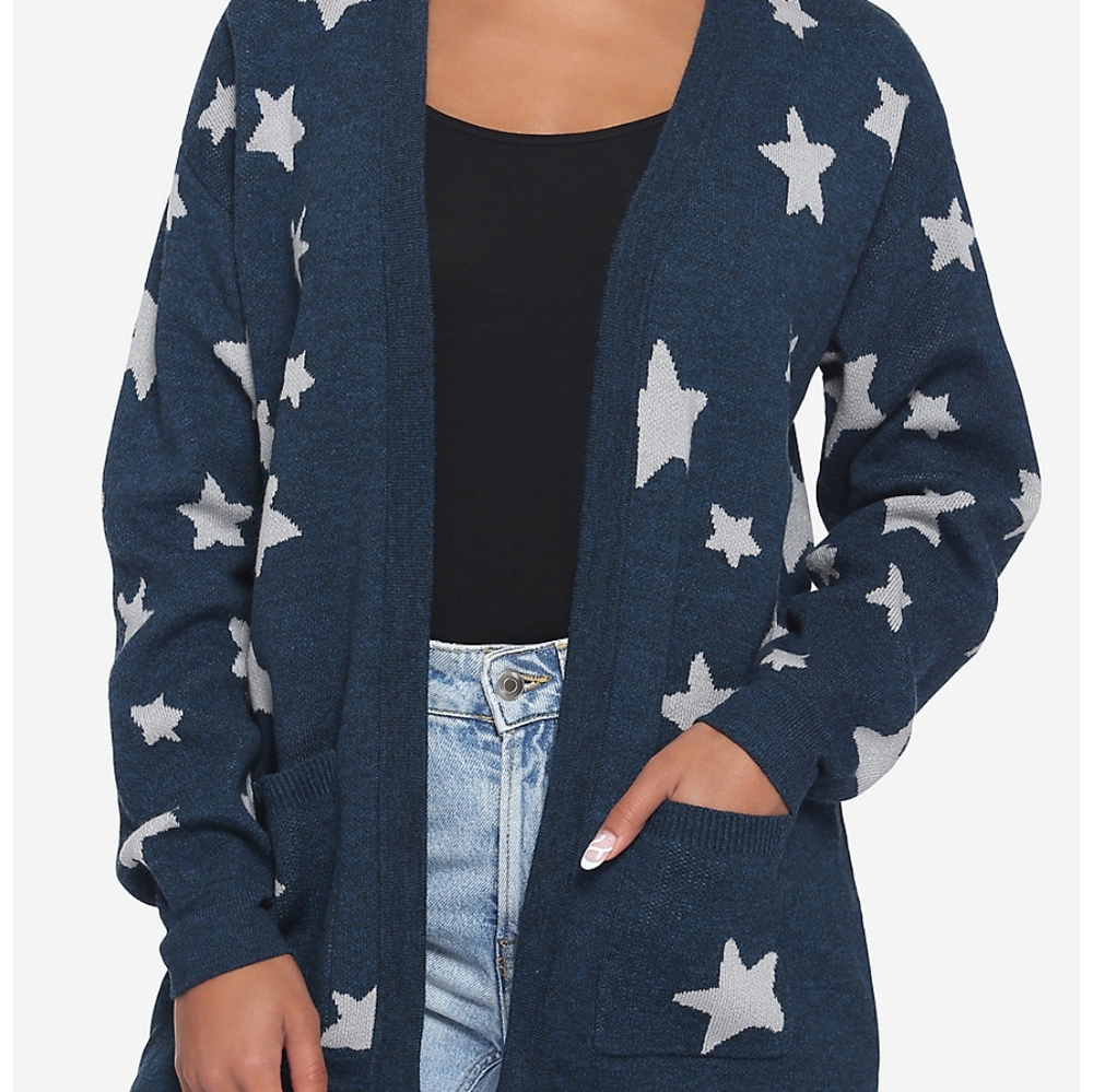 Blue and White Stars Coraline Cardigan